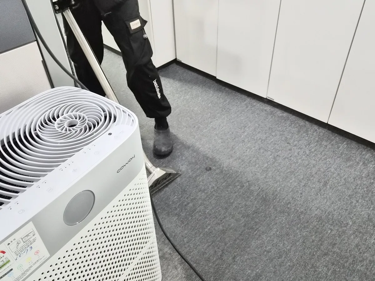 태백시 적각동 사업장 로비·복도 카페트 바닥 위생청소 사례 - 행진크린